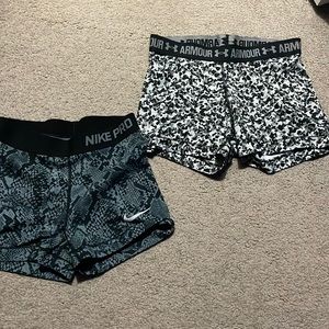 TWO PAIRS OF SPANDEX SHORTS
